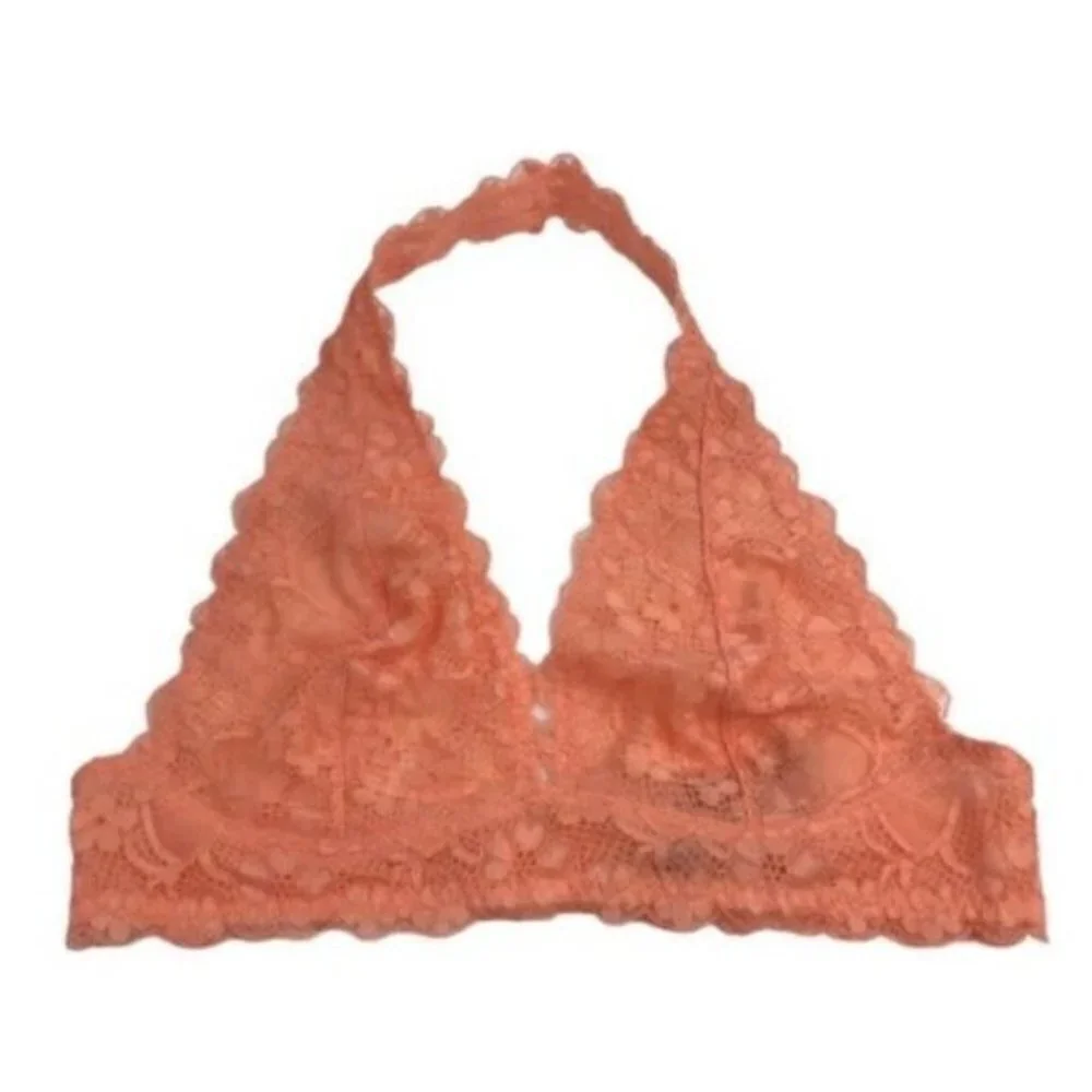 Free People Galloon Lace V-neck Halter Bralette